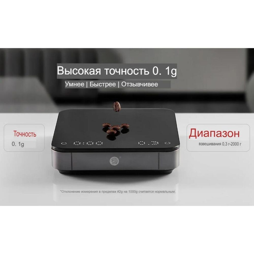 Весы кофейные портативные SMART SCALE 3.0 (POUR-OVER) белые 0,3-2000гр батарея 1800mAH ZeroHero