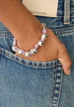 STRADIVARIUS Браслет веревочного плетения, серый