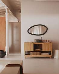 Зеркало Magrit 110x60 см, массив мунгура черного цвета