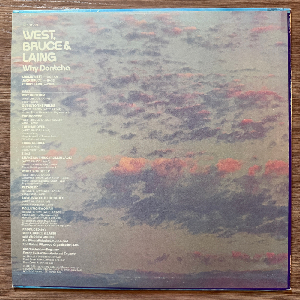West, Bruce & Laing ‎– Why Dontcha (США 1972г.) Т
