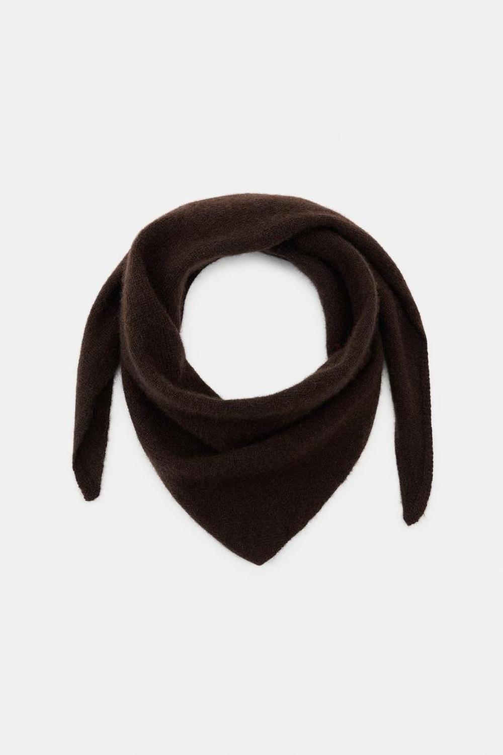 ZARA БАНДАНА ИЗ СМЕСОВОЙ ШЕРСТИ, КОРИЧНЕВЫЙ