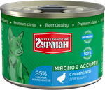 Корм консервированный для кошек Четвероногий гурман "Мясное ассорти с потрошками", 100 г