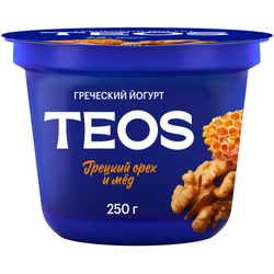Йогурт греческий Teos грецкий орех и мед 2% 250 гр