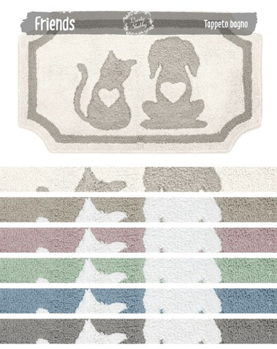 Коврик для ванной в ассортименте "Друзья" 50x80см Хлопок
