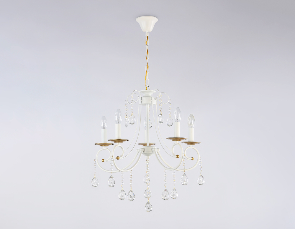 Светильник подвесной TR4916/5 WH/GD белый/золото E14/5 max 40W D550*860