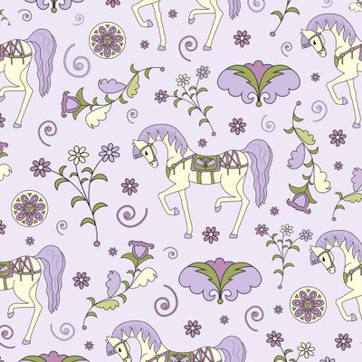 floral pattern with a horse