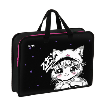 Папка с ручками 1 отделение, А4 Först "Plush Dream", 340*245*75мм, пластик, на молнии