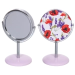 Зеркало косметическое настольное «ФРАТЕЛЛИ», маки, 14*9,3см (коробка)