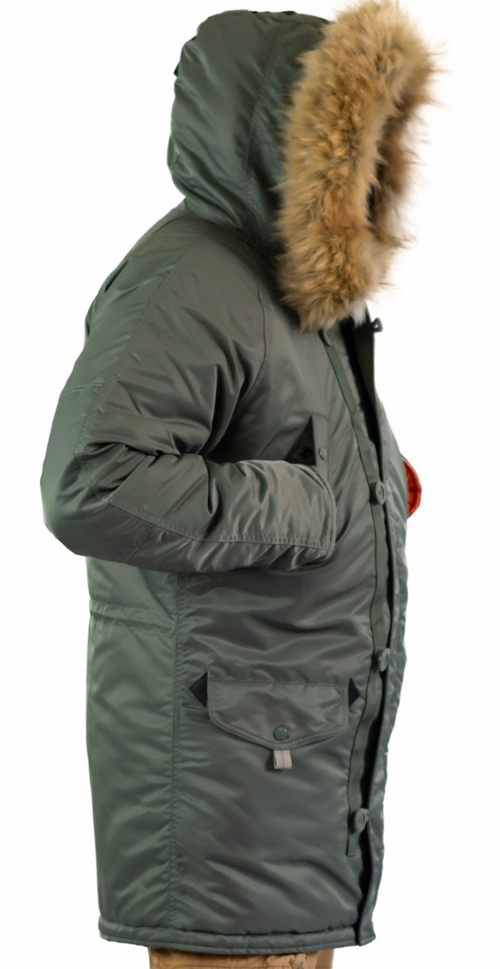 Куртка Аляска удлиненная Husky Long 2019 (оливковый - olive/orange)