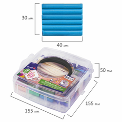Глина полимерная запекаемая, НАБОР 24 цвета по 20 г, с аксессуарами в кейсе, BRAUBERG ART, 271163