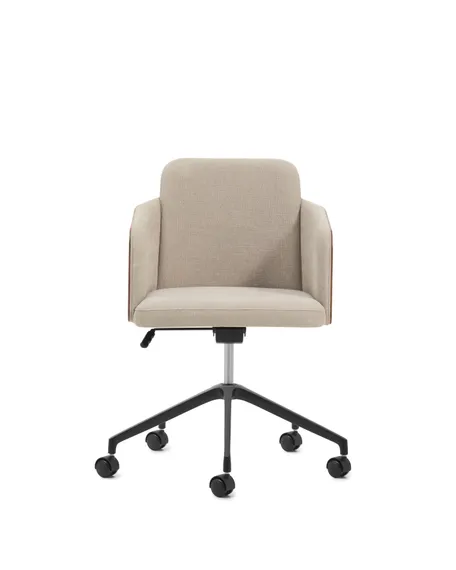 Офисный стул Madai из коричневого шенилла и ясеневого шпона