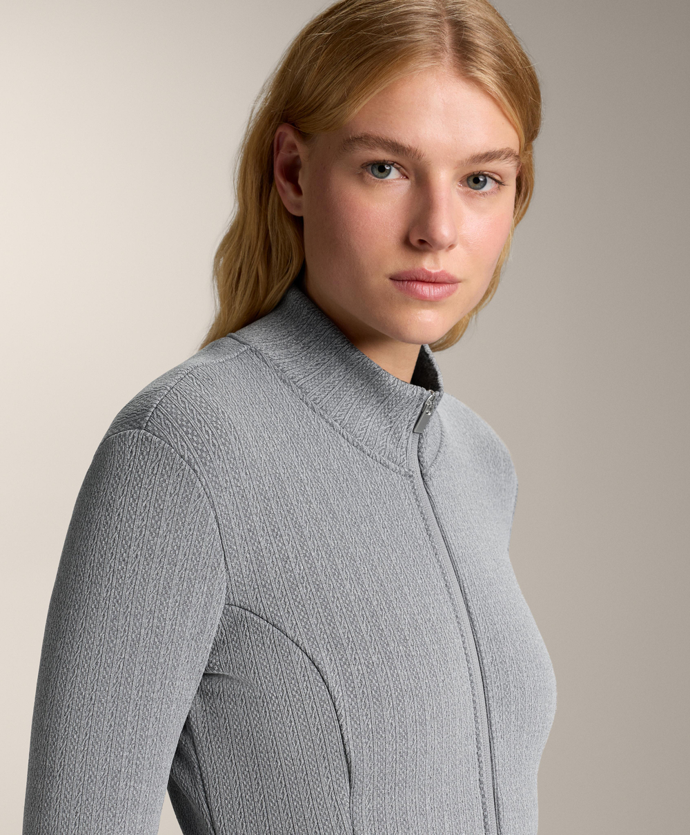 Oysho Теплая длинная техническая куртка, серый меланж