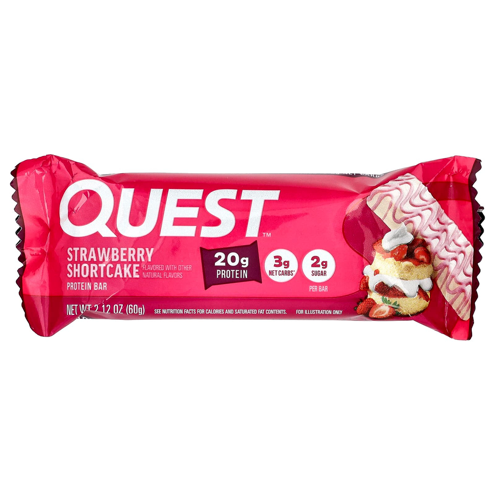 Quest Nutrition, протеиновый батончик, клубничное песочное печенье, 4 шт. по 60 г (2,12 унции)