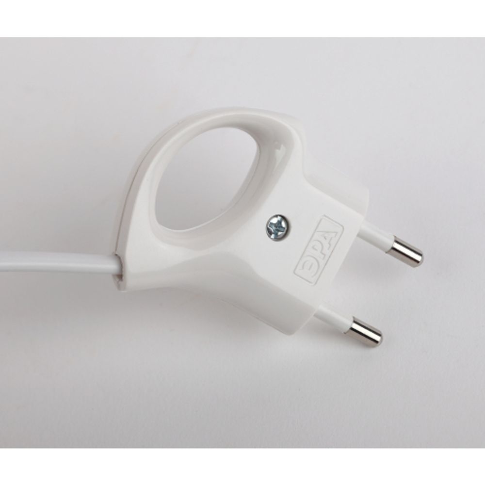 Вилка ЭРА V1 без заземления 10A с кольцом непрямой ввод белая | Штепсельные вилки и розетки