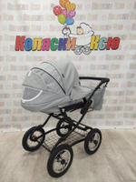 Коляска модульная Indigo Barbara Eco Classic be 04 (св.серая кожа)