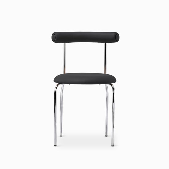 Обеденный стул Lara черная экокожа, металлический каркас