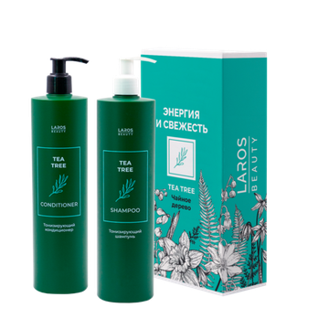 Набор LAROS BEAUTY Tea Tree "Энергия и свежесть" (Тонизирующие Tea Tree шампунь + кондиционер по 300 ml)