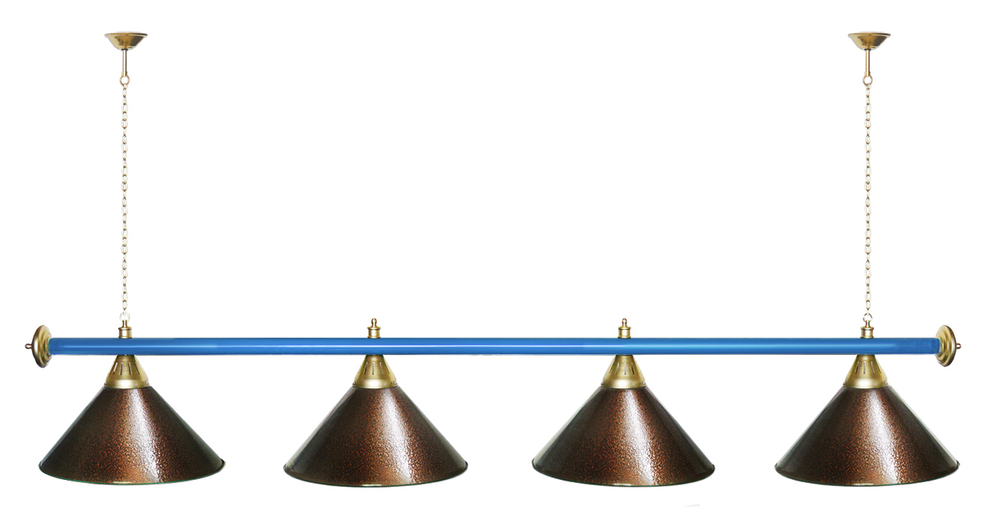 Лампа STARTBILLIARDS 4 пл. (плафоны зеленые,штанга золотая,фурнитура золото)