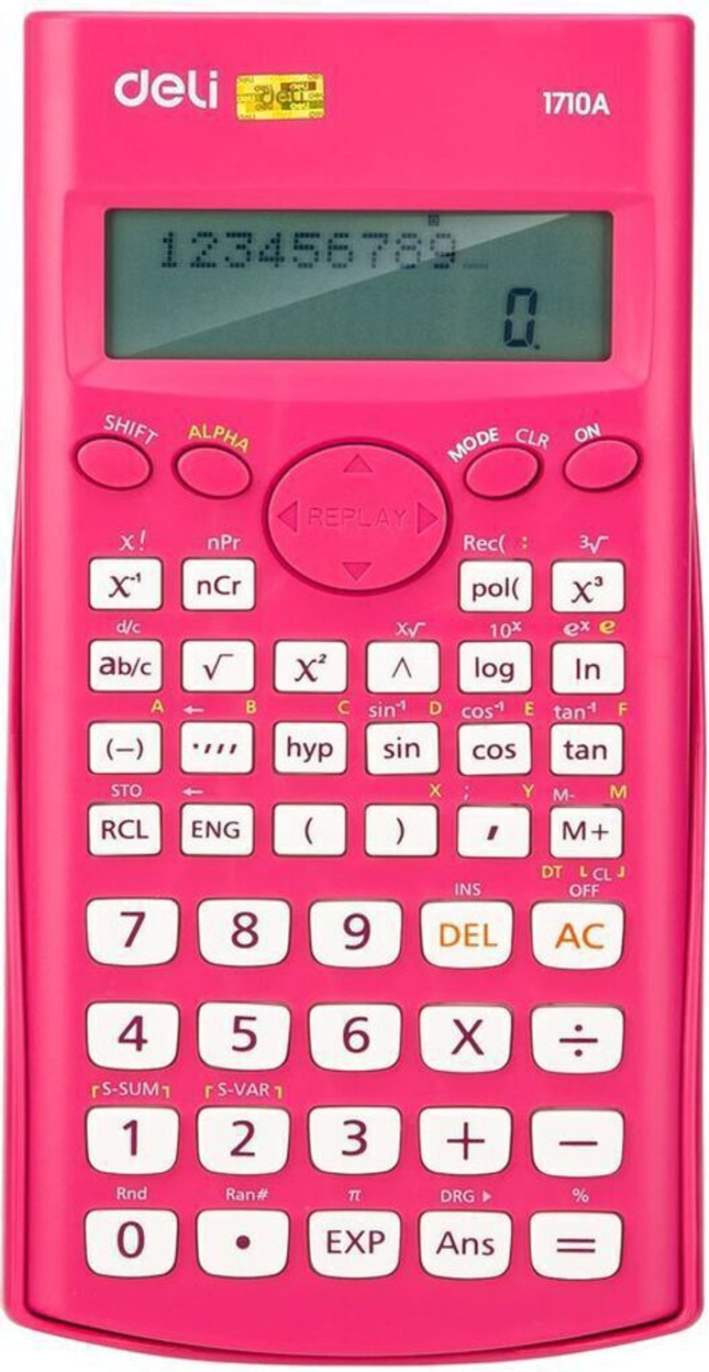 Калькулятор  10+2 разр. Deli научный, для ЕГЭ, красный E1710A