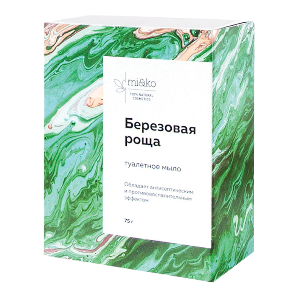 Туалетное мыло Дегтярное, Березовая роща 75 г (Mi&ko)