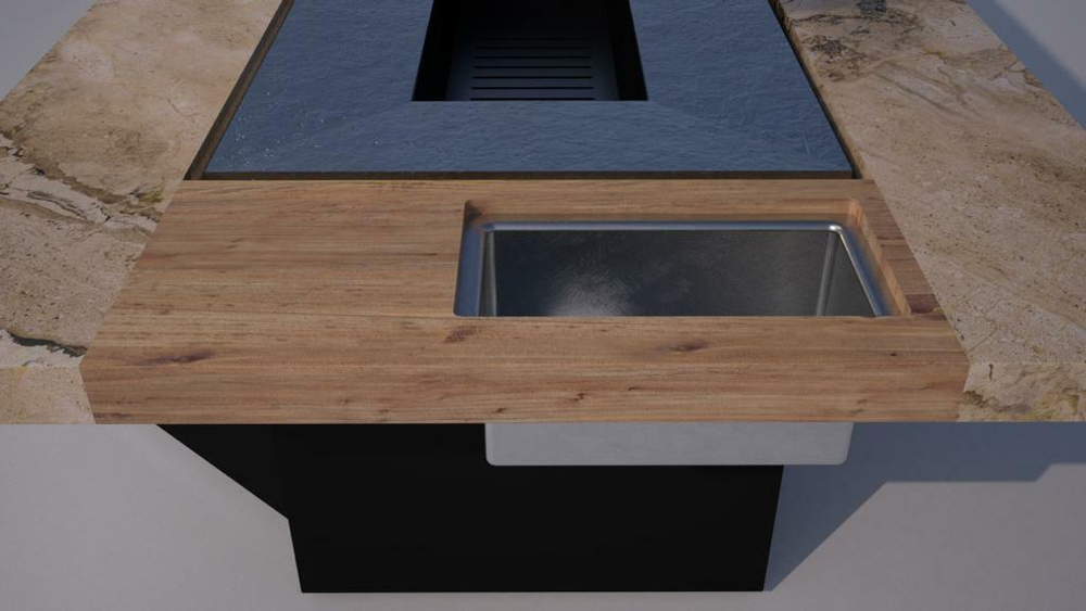 Дровяной гриль-стол Elbrus Grill Монблан PRO 2160 (столешница 2800x1400 мм)