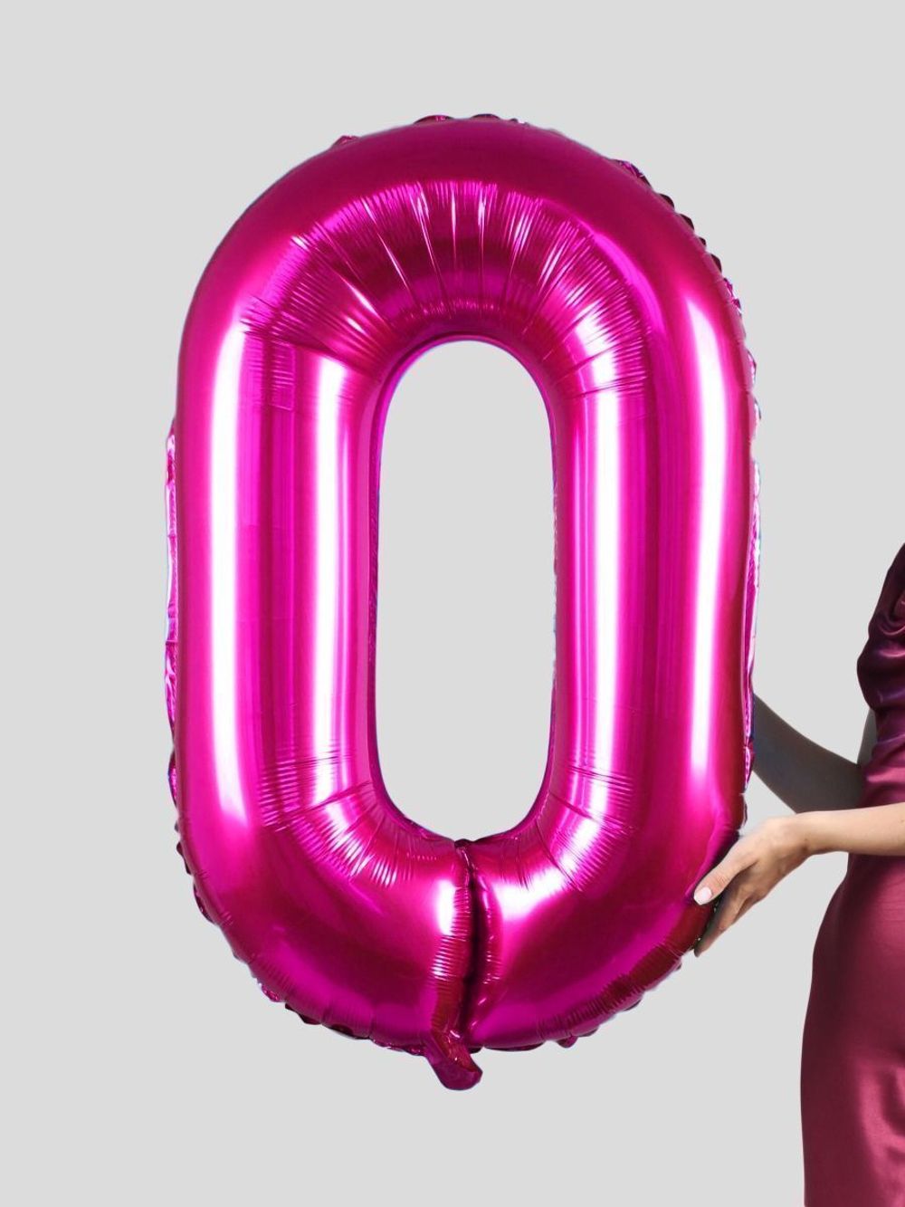 FM Шар 40" / 102 см "Цифра 0" фуксия фуше (БГ-60)