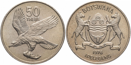 Ботсвана 50 тхебе, 1976-1985 Орел XF