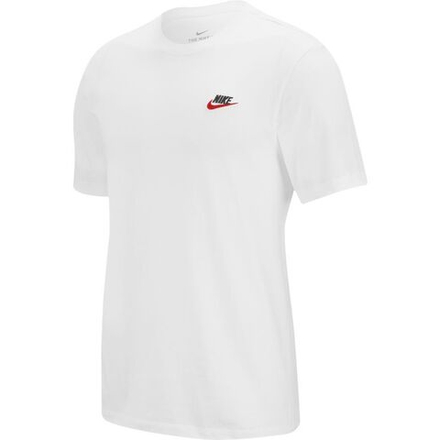 Мужская теннисная футболка Nike NSW Club Tee M - white/black/university red