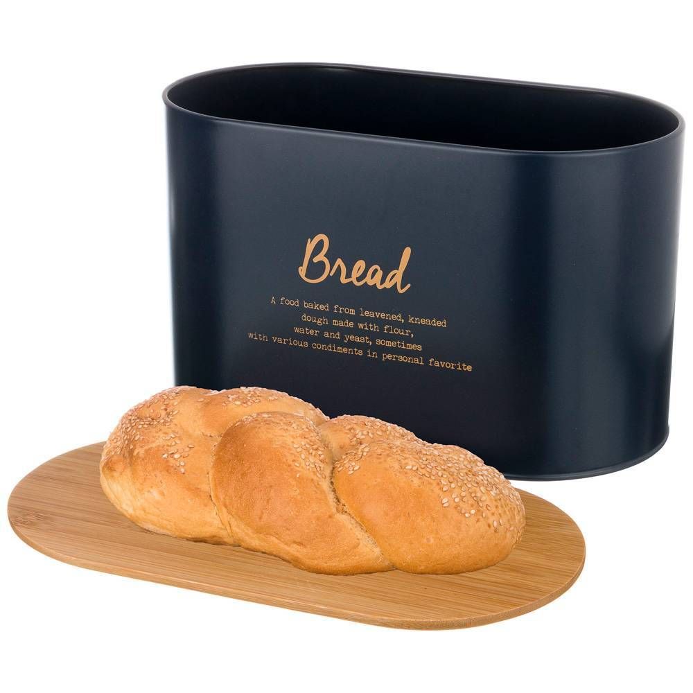 НАБОР AGNESS "NAVY STYLE" 2 в 1 ХЛЕБНИЦА 10 Л 34*18*20 СМ, БАНКА ДЛЯ СЫПУЧИХ 1,1 Л 11*14 СМ 3 ШТ