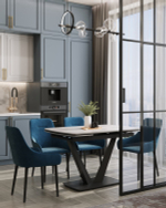 Стул Диана велюр сине-зеленый