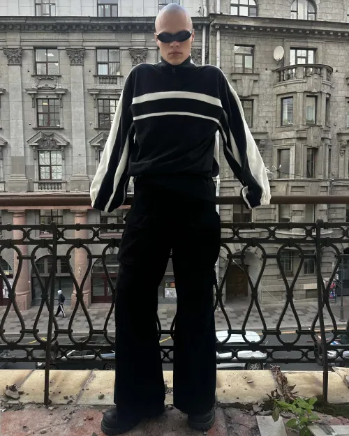 Толстовка Denis Detalov Zip-up Fleece молочно-черная