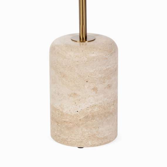 Кофейный столик Brasil 5, Ø45х61 см, бежевый камень, золотистая сталь