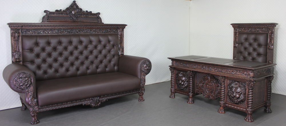 Кабинетный ансамбль "Властелин решений" ( диван + кресло + стол)