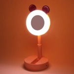 Настольная лампа складная с зеркалом «Marmalade-Чудо мишка» LED цвет розовый