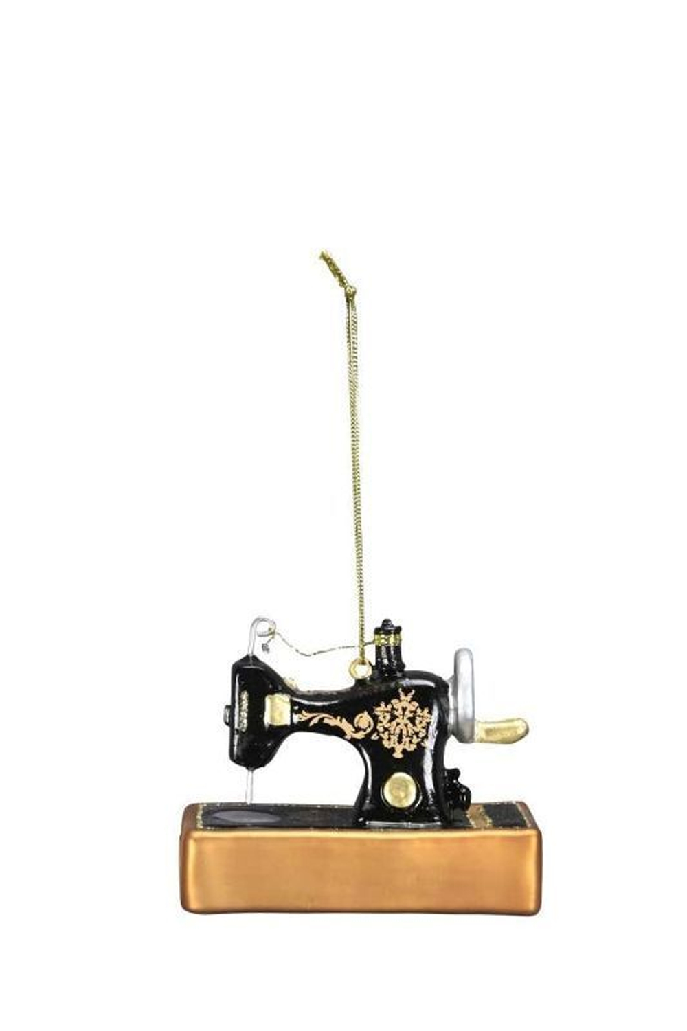 Елочная игрушка "Швейная машинка" 7,5x4x6см + 8см подвес