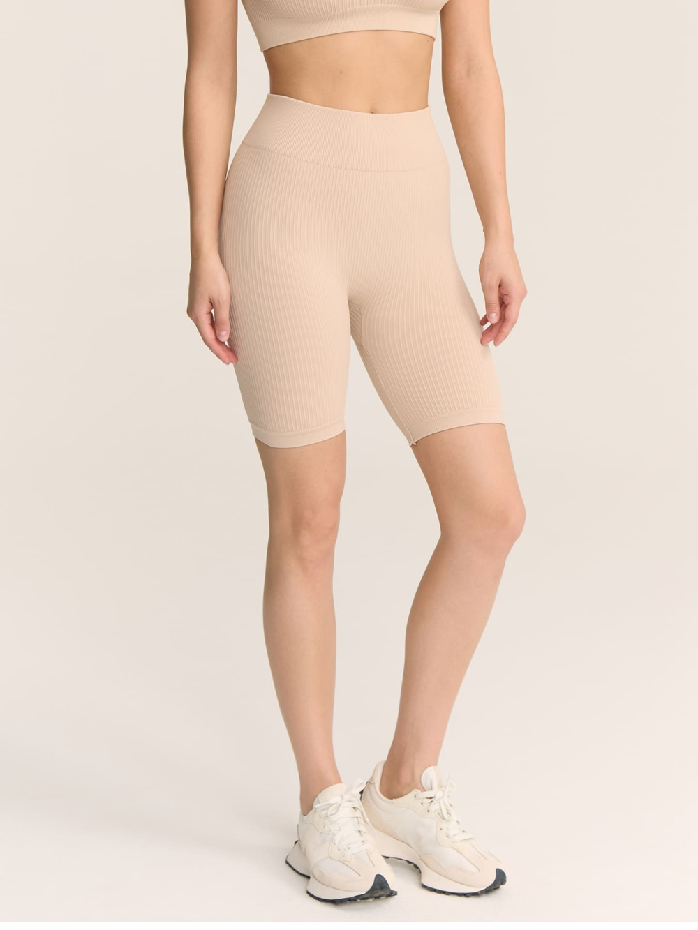 Бесшовные укороченные велосипедки в рубчик