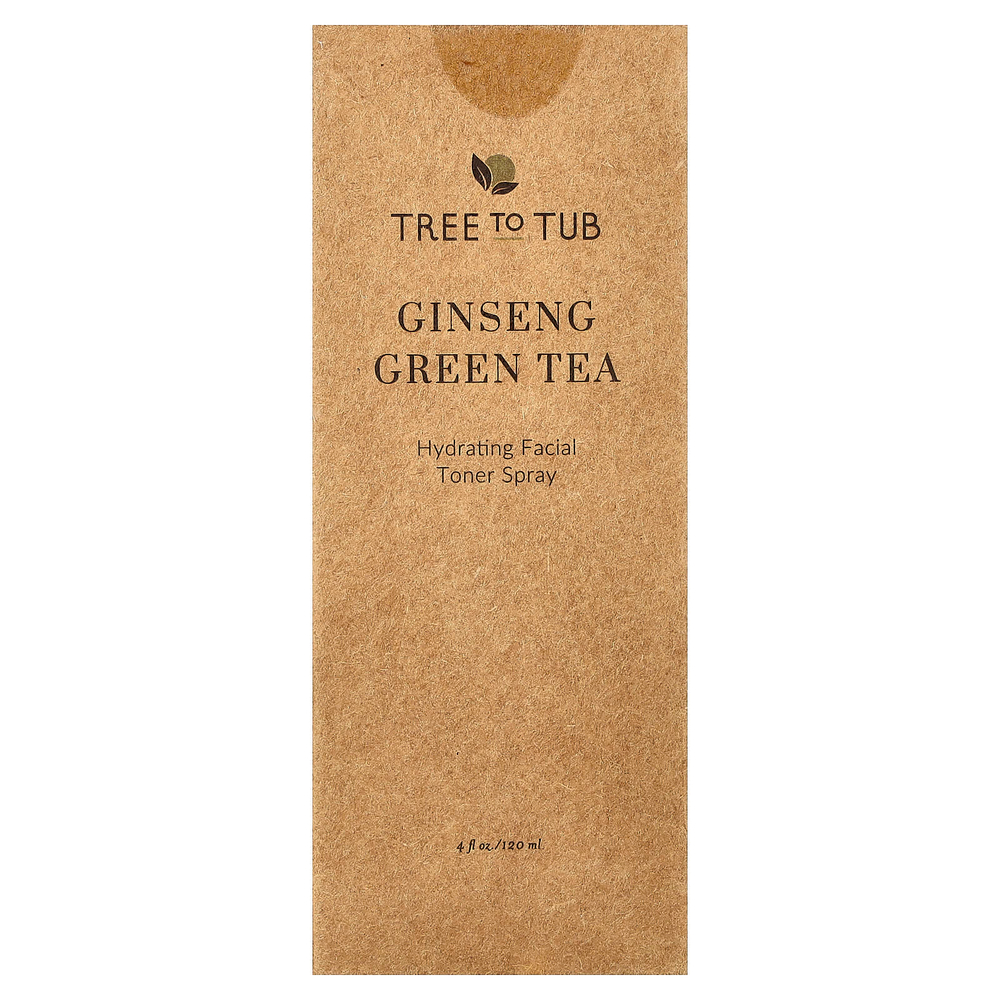 Tree To Tub, увлажняющий тоник-спрей для лица, женьшень и зеленый чай, 120 мл (4 жидк. унции)