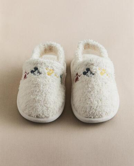 ZARA HOME УЮТНЫЕ ДЕТСКИЕ ТАПОЧКИ МИККИ И МИННИ ©DISNEY, БЕЛЫЙ