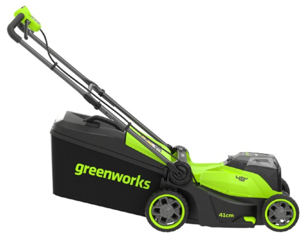 Газонокосилка аккумуляторная GREENWORKS 2520907UD 2x24V, 41 см, бесщеточная, c 2хАКБ 4 Ач и ЗУ