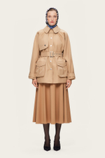 Бежевая юбка-миди со шнуровкой на поясе "Фелиция"