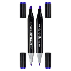 Набор скетчмаркеров двусторонних арт. 53907 / КВОККА (24 цв., размер бокса: 12х16,5х8,5 см, цвет корпуса: чёрный, материал: полипропилен, фетр (полиэстер), состав чернил: на спиртовой основе, толщина наконечников: "долото" - 6,2 мм, "тонкий" - 1 мм,