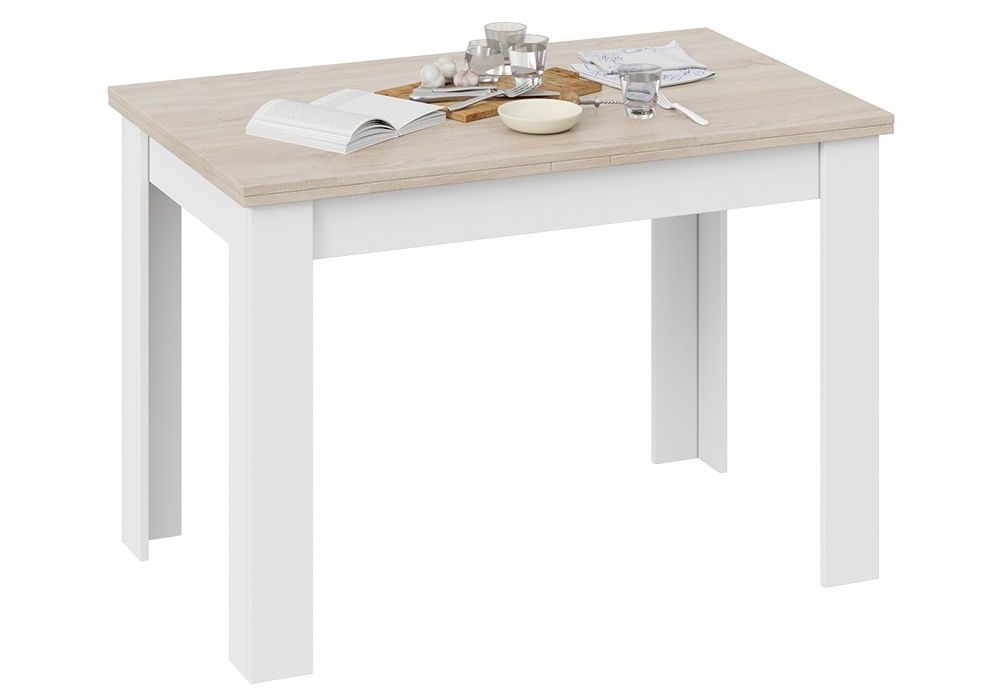 Стол деревянный Woodville Промо Тип 4 белый, дуб сонома светлый