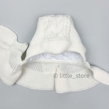 Шапка-шлем демисезонная "Плетеночка" Молочная