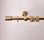 Карниз кованый для штор "Ост Цилиндр-II" d20 мм однорядный, цвет латунь