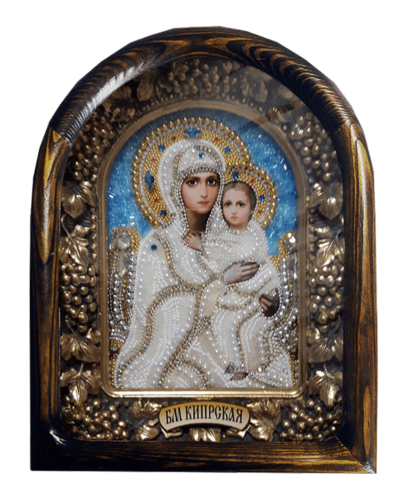 Дивеевская икона пресвятая Богородица Кипрская, печать, бисер