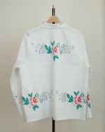 Рубашка Soeurs Расшитая Крупными Цветами белая