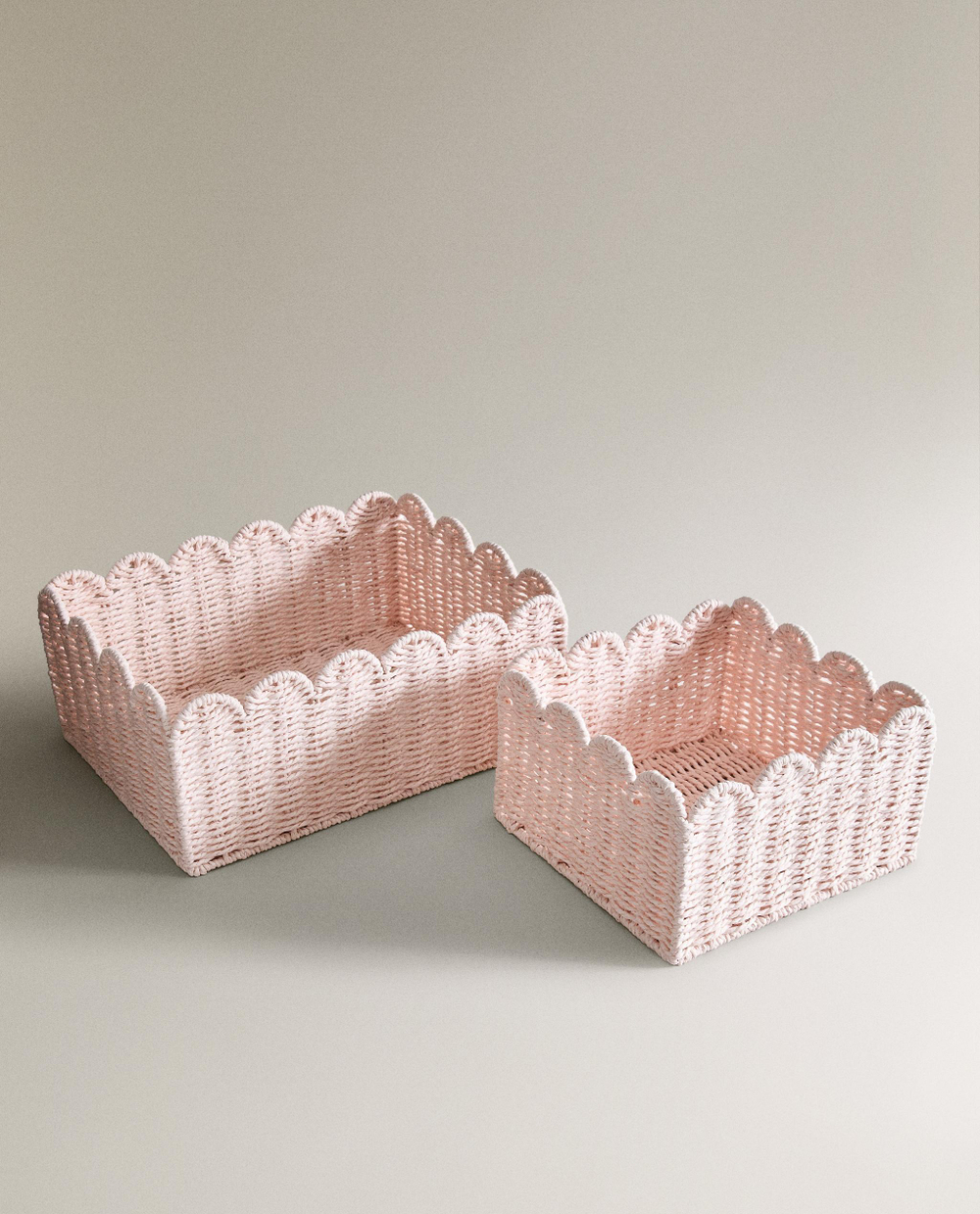 Zara Home Корзина из плетёной бумаги, цвет бежевый, 24 см