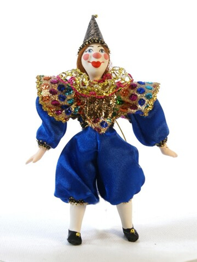 Кукла фарфоровая Клоун на елку