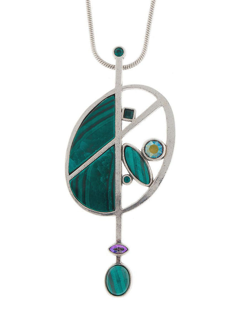 "Илария"  подвеска в серебряном покрытии из коллекции "Мальва" от Jenavi с замком карабин