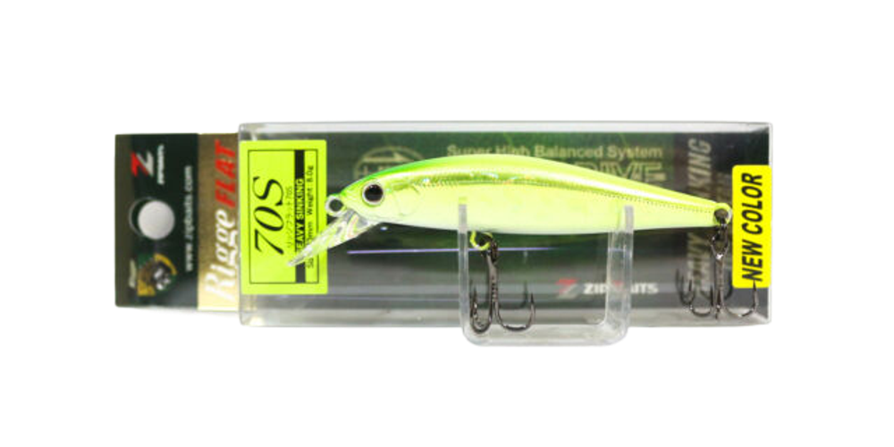 Воблер ZipBaits Rigge Flat 70S 317 E.M Shiney Lime